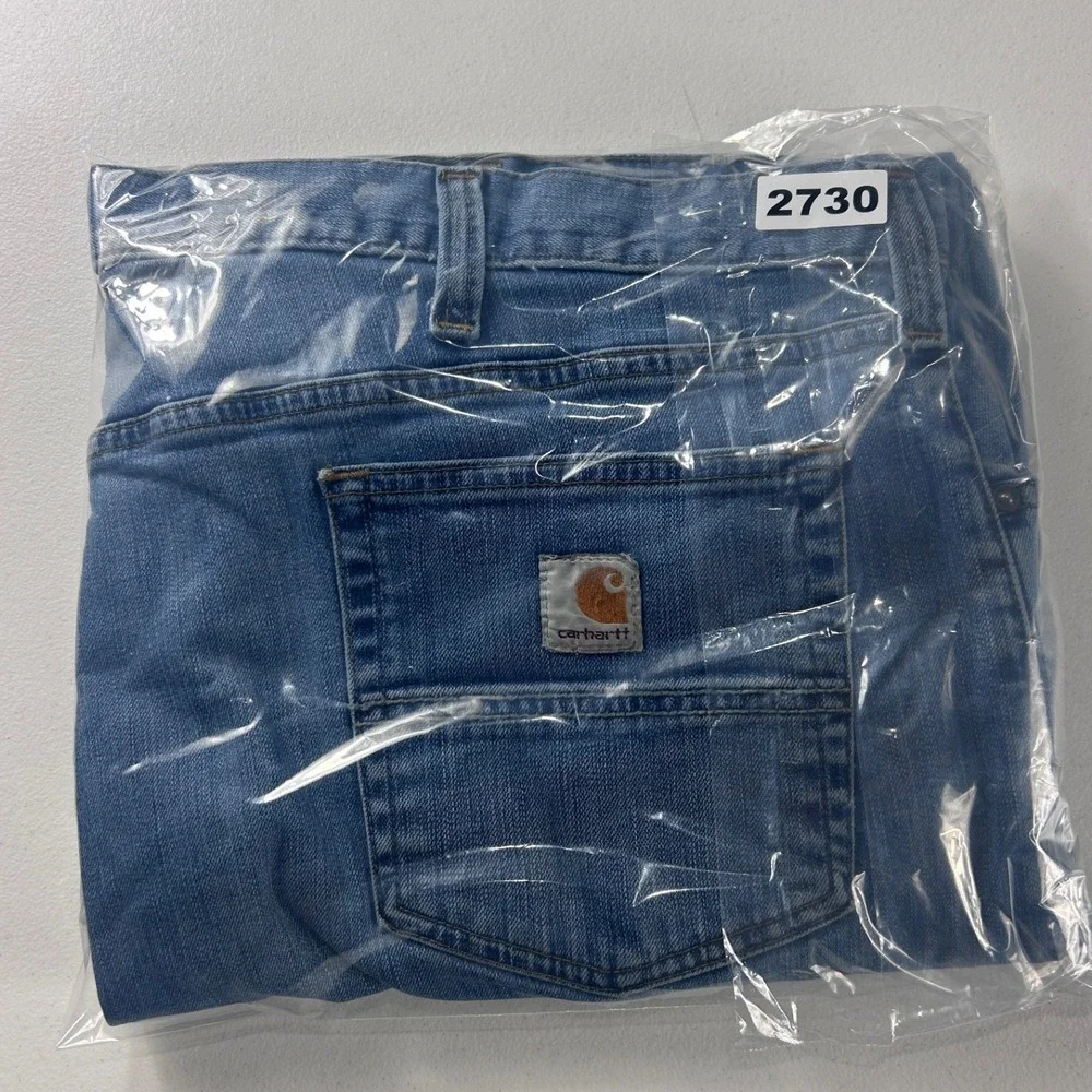 Carhartt 102804 Mens 42x30 Relaxed Fit Straight Leg Blue Stretch Denim Jeans - Picture 15 of 15